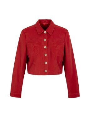 Versace Gianni Vintage Jacket Medusa Button Red Silk